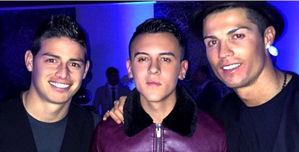 James Rodríguez, Kevin Roldán y Cristiano Ronaldo