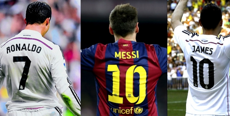 Cristiano Ronaldo, Messi y James Rodríguez