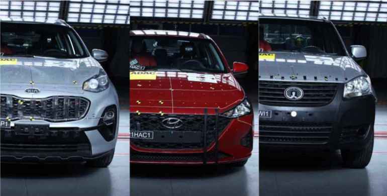 Cero estrellas para Kia Sportage, Hyundai Accent, y Great Wall Wingle 5 