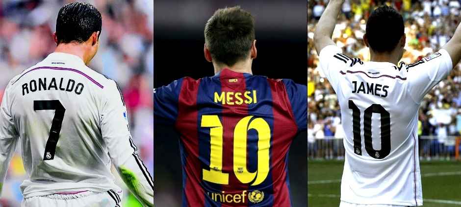 Cristiano Ronaldo, Messi y James Rodríguez